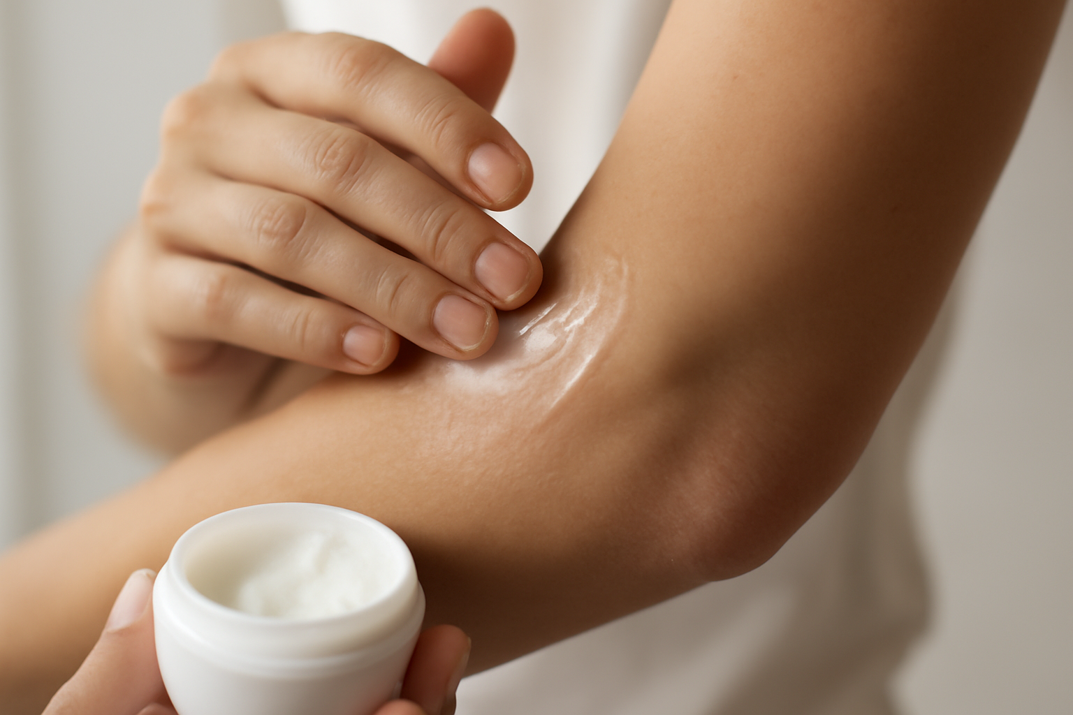 Hydratation zones sèches et confort cutané : baume sur peau