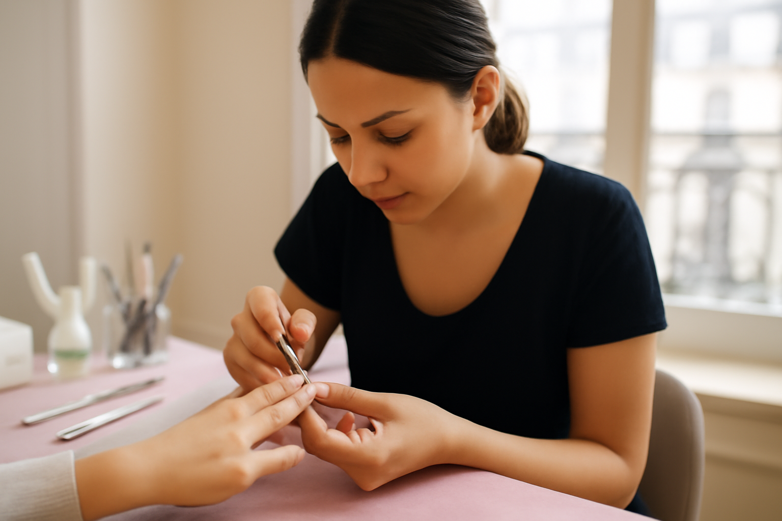 nail ideas short ongles courts chic au salon, mains et vernis