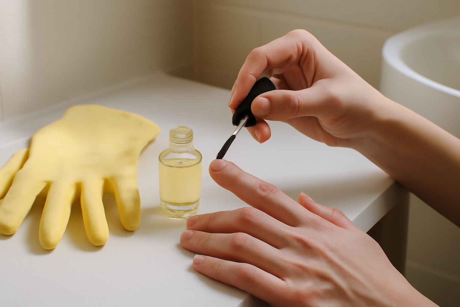 routine hydratation cuticules et protection gants pour ongles blancs