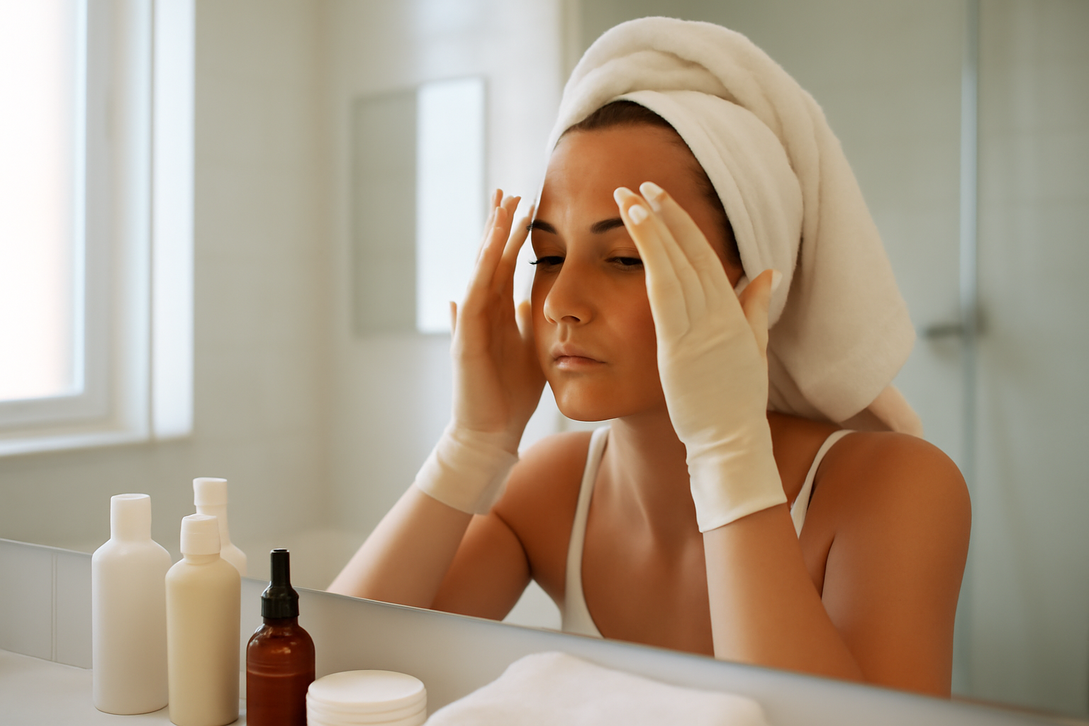 autobronzant visage sur peau préparée, application en couches fines