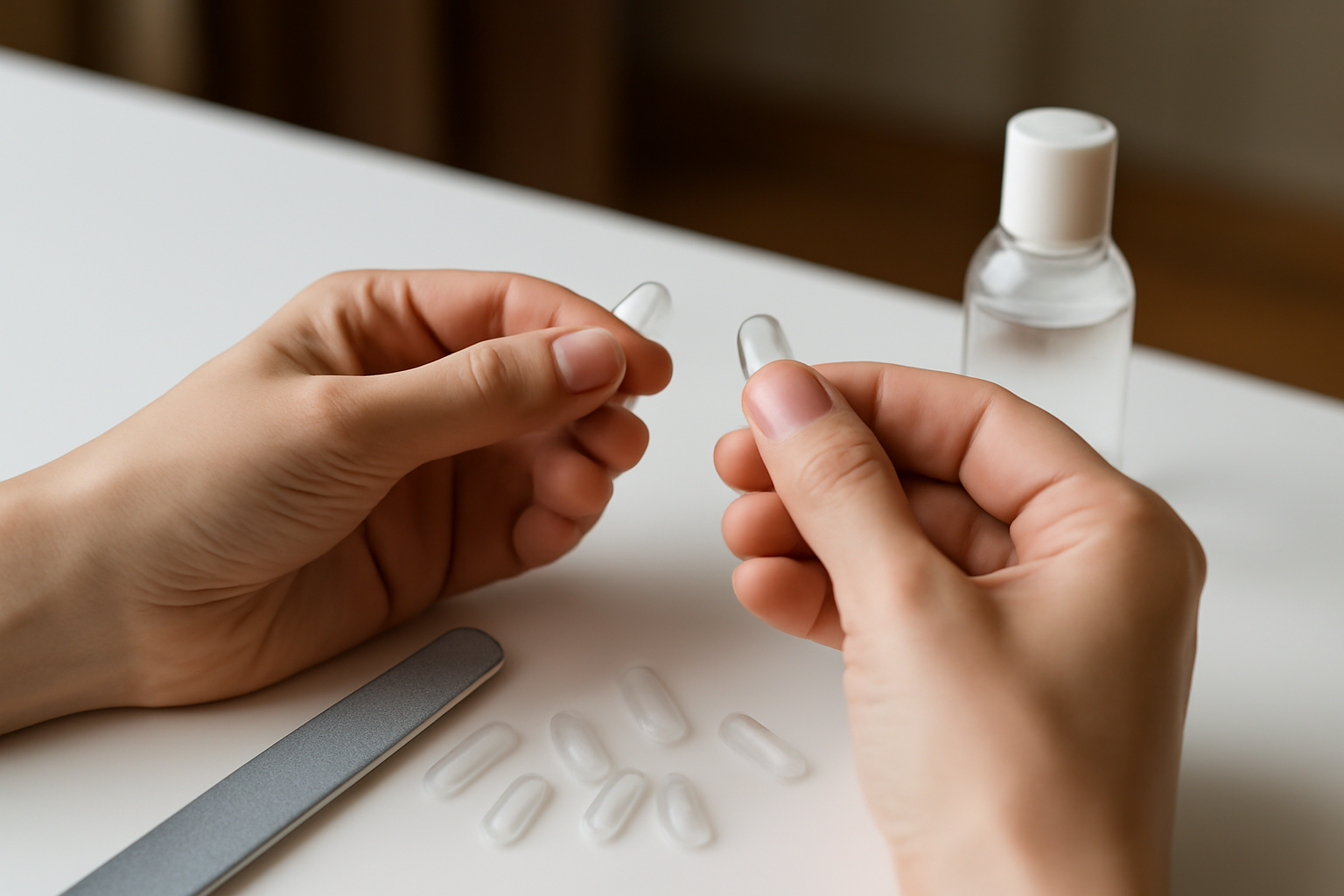 choix de la taille de capsule pour faux ongles en comparant plusieurs largeurs sur l’ongle