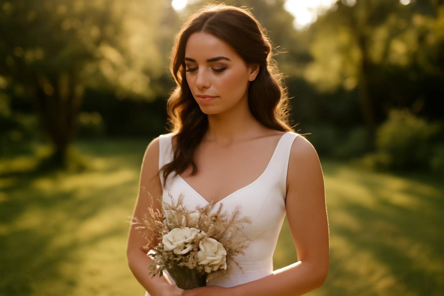 Coiffure mariée bohème : tresse torsadée et mèches encadrantes, lumière naturelle