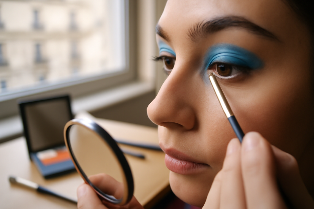 Maquillage bleu yeux marron : guide couleurs