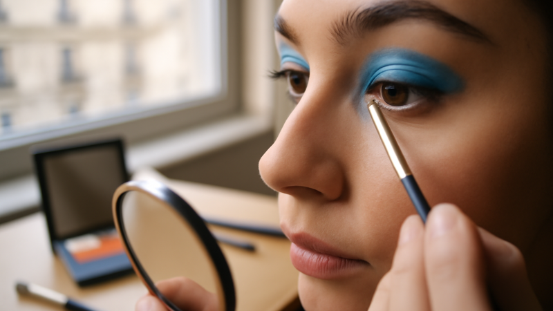 Maquillage bleu yeux marron : guide couleurs