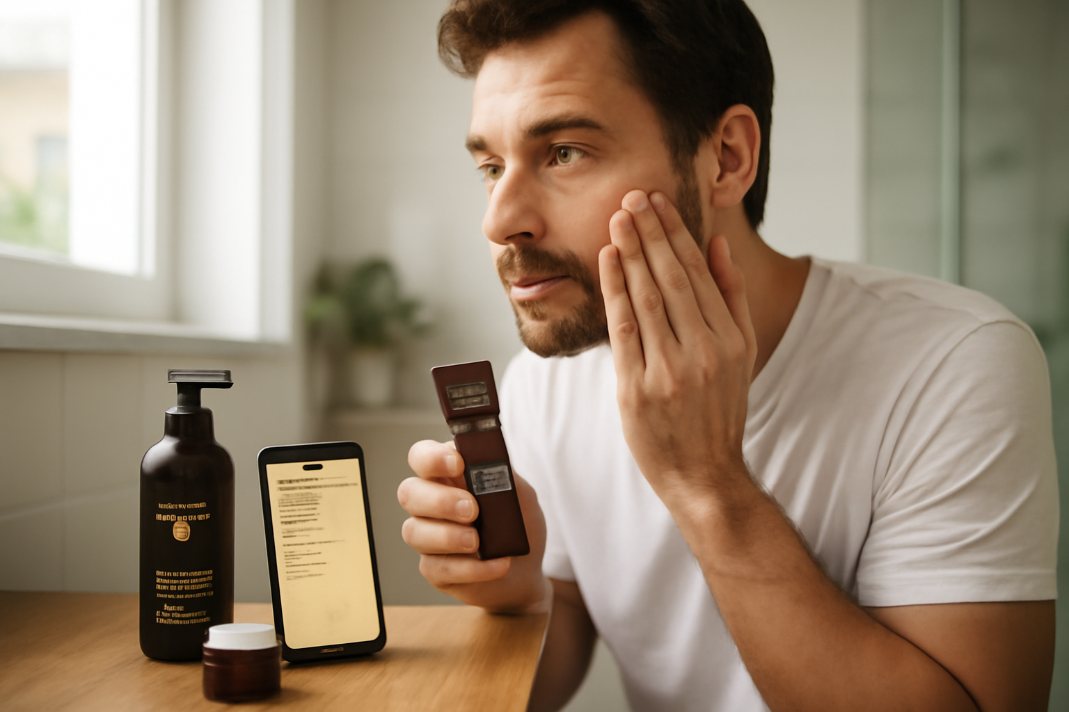 nuxe homme routine visage sur peau masculine, texture crème légère et SPF